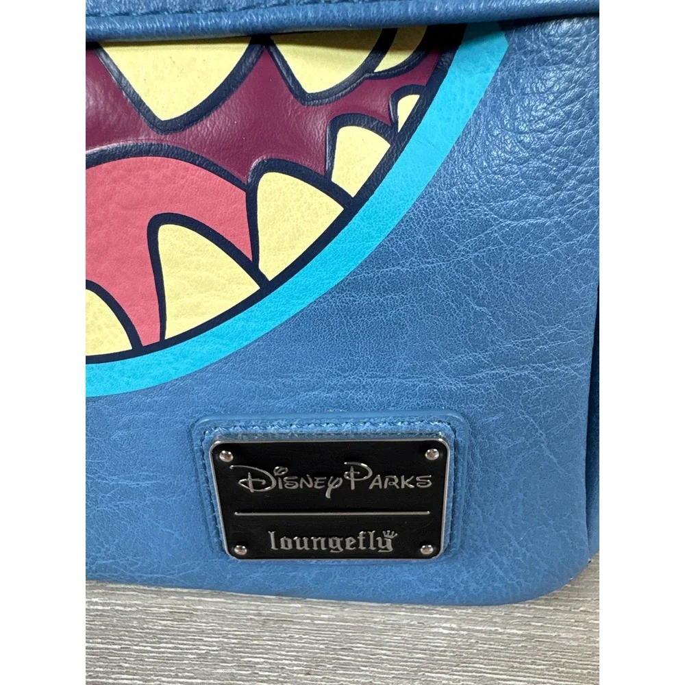 Disney Parks Lilo And Stitch Loungefly Stitch Face Blue Backpack Bag